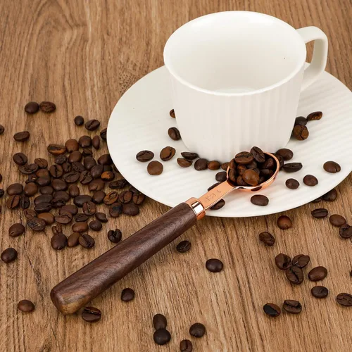 Vista 4 de Cuchara de café molido para café molido, 1 cucharadita 1/3 cucharada de 0.2 fl oz de madera de mango largo para grano de café, cuchara medidora, 1