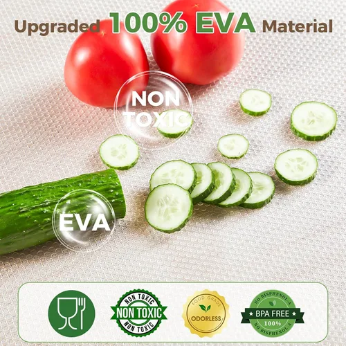 Vista 3 de Revestimiento de estante 100% EVA para gabinetes de cocina, forros de cajones de 10 x 240 pulgadas, antiadherentes, antideslizantes, papel