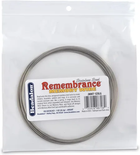 Vista 11 de Beadalon Remembrance - Alambre de memoria de acero inoxidable, resistente, redondo, pulsera, grande, brillante, 8 onzas, aprox. 240 bobinas