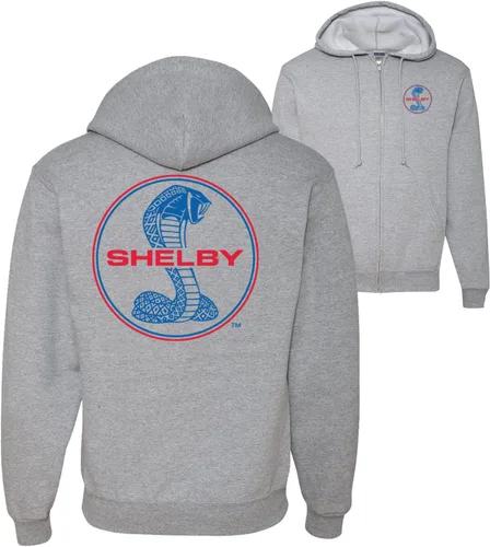 Vista 3 de Wild Bobby Shelby Cobra USA Logo Emblema Powered by Ford Cars and Trucks Sudadera con capucha y cremallera delantera y trasera