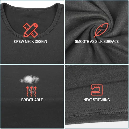 Vista 3 de Patelai 3 conjuntos de ropa interior térmica para hombre, capa base larga con forro polar para invierno clima frío