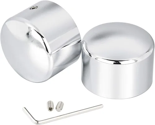 Vista 8 de Benlari Cubiertas cromadas para tuercas de eje delantero para Harley, tapas de tuercas de eje CNC compatibles con Harley Davidson Touring Sportster
