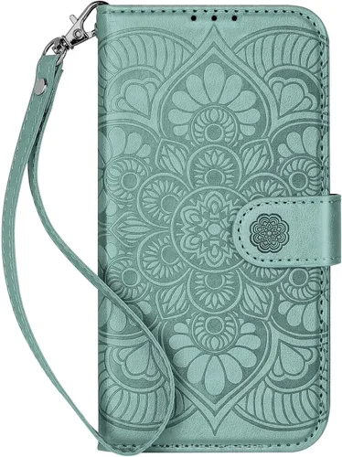 Vista 14 de Funda tipo cartera para iPhone 11, bloqueo RFID, soporte para 3 tarjetas con ranura para tarjetas de crédito, funda protectora magnética de piel