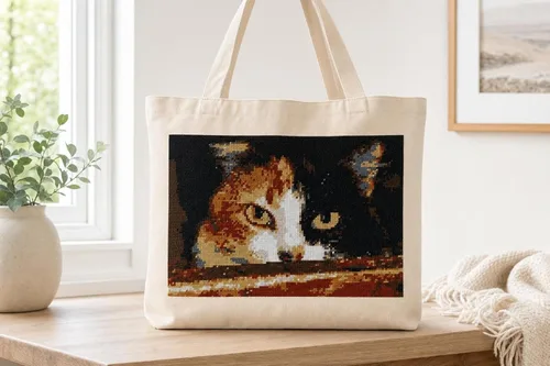 Vista 3 de Pepita Kit de aguja: gato amenazante, 10 "x 7