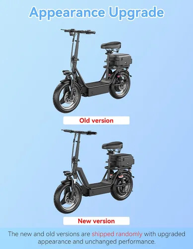 Vista 10 de Electric Scooter for Adults, 25MPH Top Speed, 35 Miles Max Range, 1000W Peak Motor, 48V 13Ah Battery, 14" E Scooter with Seat, Dual Suspension Oscuro