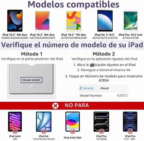 Vista 2 de FUWANG Funda para iPad de 9ª/8ª/7ª generación con teclado de 10,2 pulgadas Lavanda Dorada