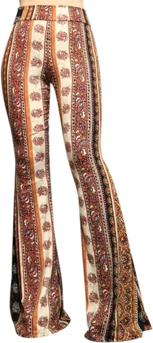 Vista 49 de ShopMyTrend - Pantalones de yoga largos con piernas anchas y acampanadas estilo palazzo, con cintura alta, para mujer