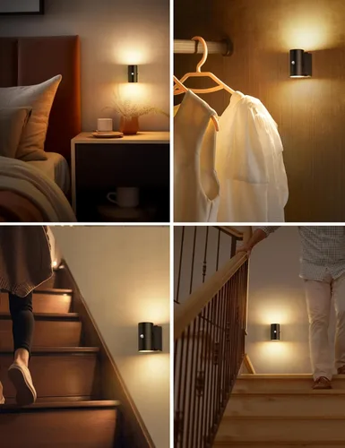 Vista 7 de L LOHAS LED Luz nocturna con sensor de movimiento, luz nocturna recargable