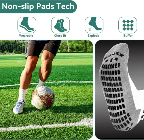 Vista 3 de ZXOLDZX 246 pares de calcetines de agarre para hombre, antideslizantes, para fútbol, fútbol, béisbol, deportes, calcetines para hombres y mujeres