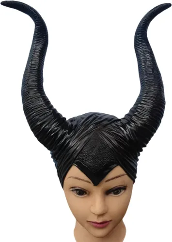 Vista 3 de Disfraz de maléfica de cuernos de maléfica, tocado de cuernos de maléfica de Halloween, tocado para mujer