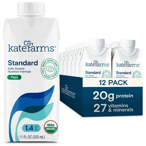 Vista 11 de KATE FARMS Batido nutricional orgánico de 1.4 alto en calorías, chocolate, 20g de proteína, 27 vitaminas y minerales, reemplazo de comidas, 11 onzas