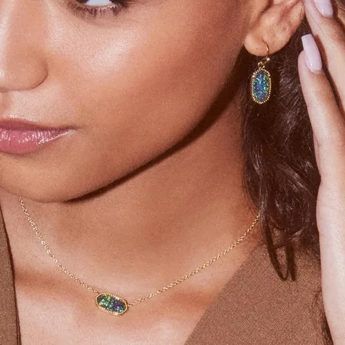 Vista 152 de Kendra Scott - Collar Elisa con dije para mujer, joyería de moda, chapado en oro de 14 quilates