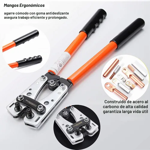 Vista 2 de Yangoutool Herramienta de prensado de cable de terminal de batería AWG 1/0, 2, 4, 6,8,10 para electricista, crimpadora de cables para electricista