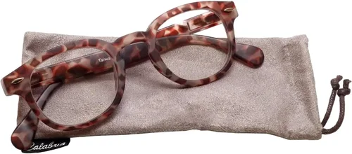 Vista 4 de Calabria 4376CB - Gafas de lectura vintage bifocales con estuche a juego en rojo +1.75