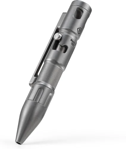 Vista 13 de MecArmy TPX10 Mini bolígrafo táctico de acción de perno de titanio con repuesto reemplazable, pequeño bolígrafo táctico EDC con cola giratoria