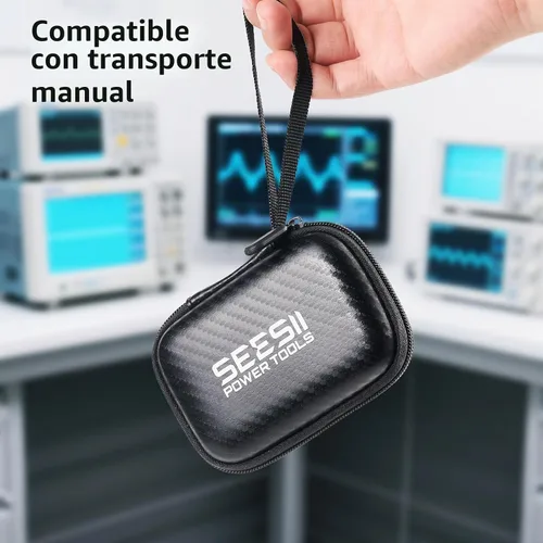 Vista 5 de SEESII Analizador de red vectorial y antena NanoVNA-H 10KHz-1.5GHz con estuche protector EVA de 2.8", impermeable y resistente a golpes, mide