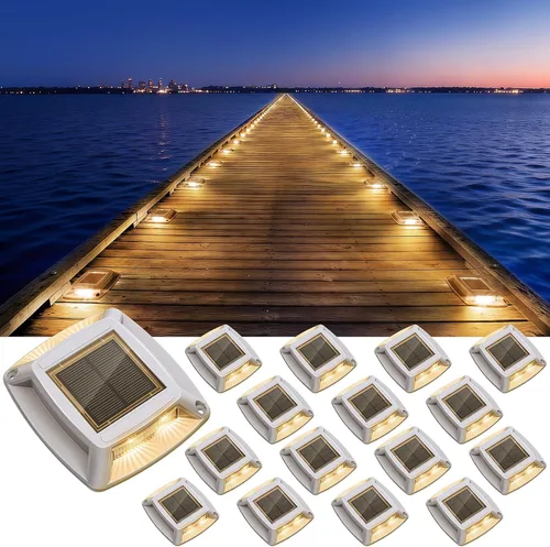 Vista 13 de Luces solares para muelle para exteriores, paquete de 12 unidades, luces Azul