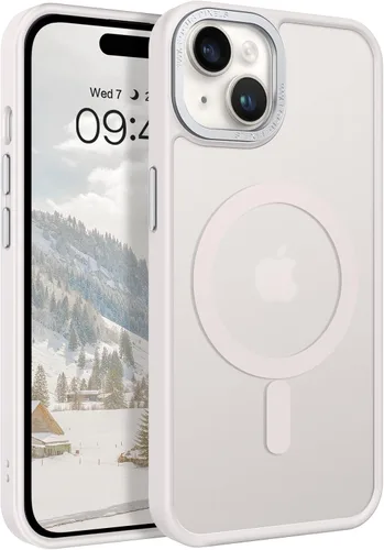 Vista 16 de BENTOBEN Compatible con iPhone 15 Plus, Funda de teléfono magnética translúcida mate delgada a prueba de golpes [Compatible con MagSafe] Funda
