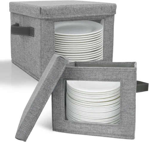 Vista 38 de HOMELUX THEORY 8 piezas de contenedores de almacenamiento de porcelana de carcasa dura, almacenamiento de tazas, copas de vino, utensilios