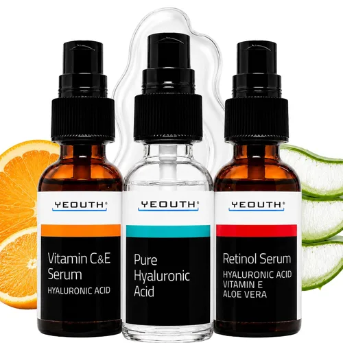 Vista 13 de YEOUTH Set de cuidado de la piel: suero de ácido hialurónico con vitamina C, tónico facial, hidratante facial, kit de cuidado de la piel