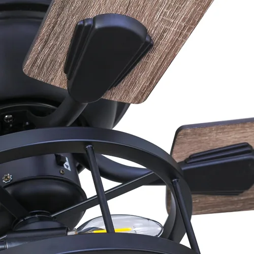 Vista 4 de Ventilador de techo negro de montaje empotrado de 52 pulgadas con luces y control remoto
