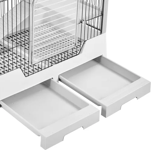 Vista 7 de Yaheetech 30 Pulgadas Jaula para Animales Pequeños de 2 Niveles con Parte Superior Abierta para Conejos en Ruedas con Bandeja Extraíble para Cobaya