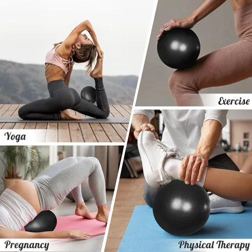 Vista 7 de Pelota de pilates pequeña de 9 pulgadas, mini pelotas de yoga para gimnasio, yoga, entrenamiento de núcleo, fitness, entrenamiento, estabilidad