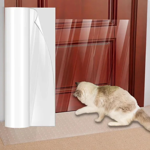 Vista 8 de Uross Protector de alfombra para mascotas, protector de alfombra de gato negro de 3.6 pies para puerta, antiarañazos debajo de la puerta
