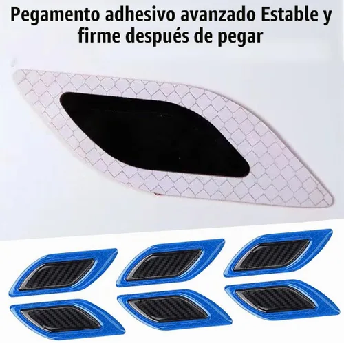 Vista 4 de 6 piezas de calcomanías reflectantes de rayas 3D fuertes, adhesivo reflectante para guardabarros, capó y parachoques de coche, adhesivo reflectante