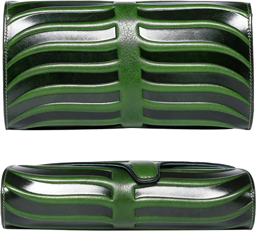 Vista 6 de PIJUSHI Bolso bandolera de cuero con diseño de hojas para mujer