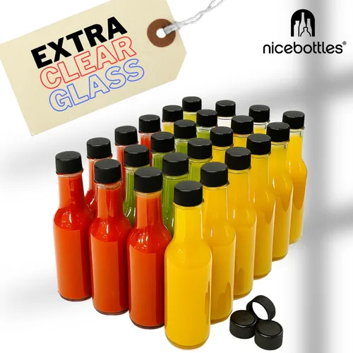 Vista 4 de nicebottles Botellas de salsa picante, 5 oz - Paquete de 24