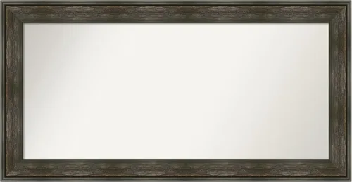 Vista 226 de Amanti Art Espejo de baño marrón para sobre fregadero, 26 x 26 pulgadas, espejo de tocador cuadrado marrón rústico Alexandria, marco de madera