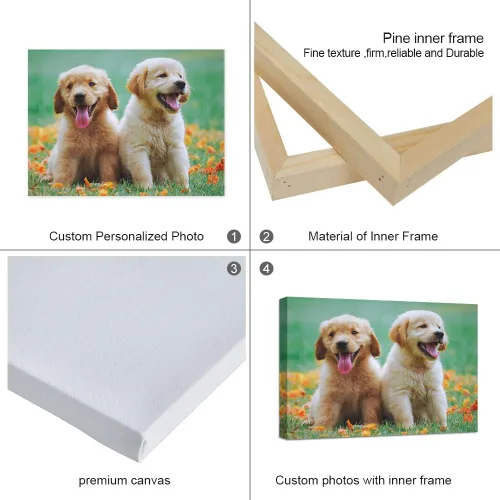 Vista 6 de Anjiefo Impresiones en lienzo personalizadas con tu foto, lienzo personalizado para pared, imprime tus fotos en lienzo, regalos para familiares