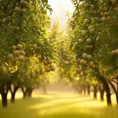 Vista 2 de Pyrus pyrifolia (pera asiática, pera de arena china, pera japonesa, pera arena) Semillas de frutas, frutas dulces, crujientes y granuladas, semillas
