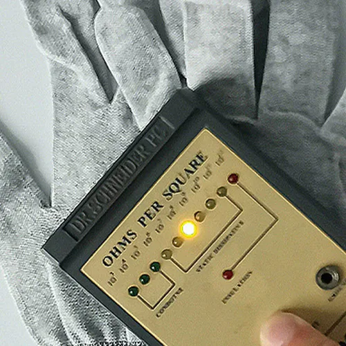 Vista 6 de Guantes de trabajo, guantes ESD, guante de fibra de carbono de alta resistencia, guante antiestático, punta de dedo antideslizante, mediano, 10 pares
