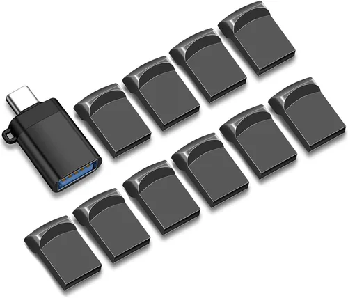 Vista 7 de EASTBULL Paquete de 5 unidades flash USB 2.0 pequeñas de 2 GB con adaptador USB-C (gris)