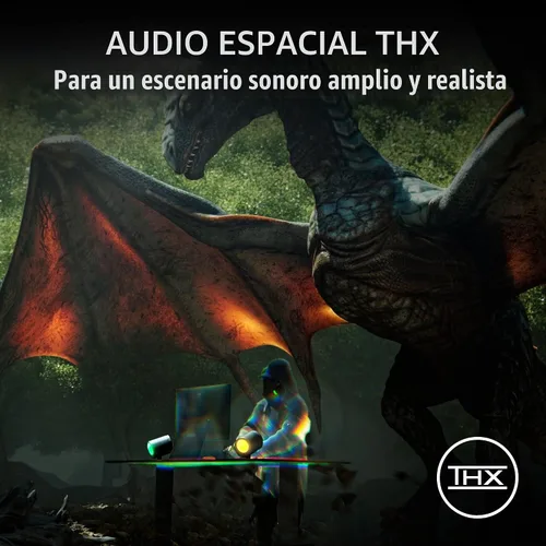 Vista 3 de Razer Nommo V2 X - Altavoces para juegos para PC PS4 PS5, THX Spatial Audio Two 3" Full-Range 2.0 Drivers, Max Sound Pressure, Rear-Facing Bass