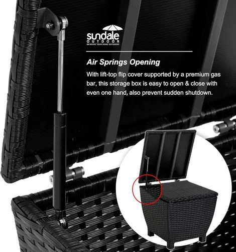 Vista 5 de Sundale Outdoor Caja de Almacenamiento Pequeña para Terraza con Tapa, Contenedor de Almacenamiento Exterior Pequeño de 13 Galones para Mangueras