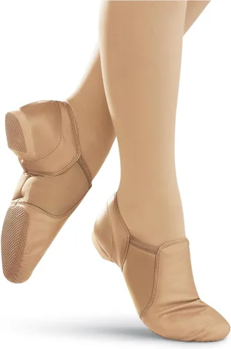 Vista 2 de Balera Zapato Jazz de cuero sin cordones para baile con suela dividida de goma