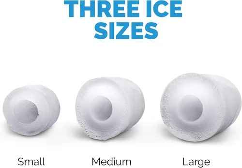 Vista 4 de NewAir Máquina de hielo portátil de 50 libras diariamente, 12 cubos en menos de 7 minutos, diseño compacto de encimera, hielo en forma de bala de 3