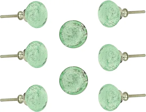 Vista 13 de Perilla Home Juego de 4 pomos de burbujas – Perillas decorativas de cristal verde claro – Pomo de cristal para decoración del hogar