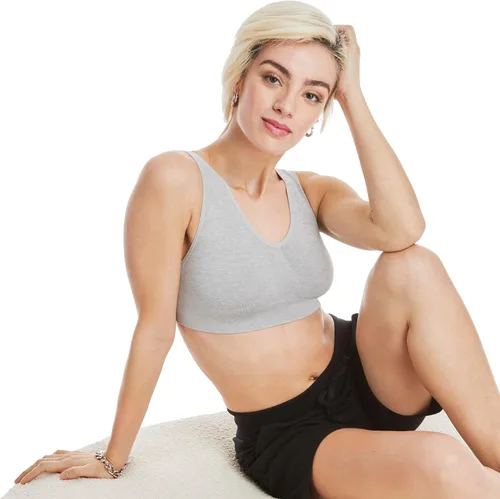 Vista 5 de Hanes Womens Wireless Bra, Full-Coverage Pullover Stretch-Knit Bra, Smoothing T-Shirt Bra