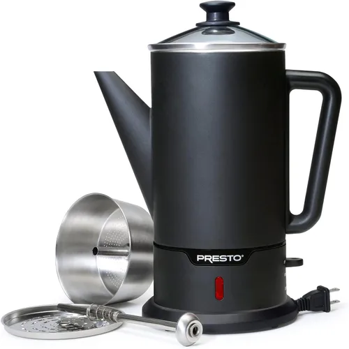 Vista 4 de Cafetera eléctrica Presto, de acero inoxidable, rinde 12 tazas, ninguno , Plateado