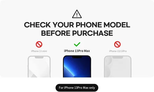 Vista 5 de Protector de pantalla para iPhone 13 Pro Max (paquete de 3) - Protector de pantalla premium para iPhone 13 Pro Max - Instalación sin esfuerzo