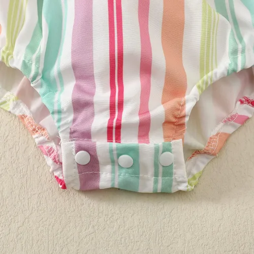 Vista 8 de Shalofer Traje de 1er cumpleaños para niña, overol de helado de verano con diadema