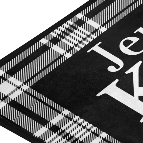 Vista 2 de Alfombras de cocina personalizadas con diseño de búfalo blanco, antideslizantes, acolchadas, antifatiga, para baño, cuarto de servicio, estar parado