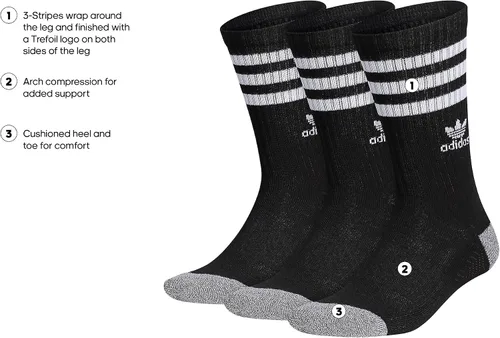 Vista 2 de adidas Originals Calcetines Roller Crew (3 pares)