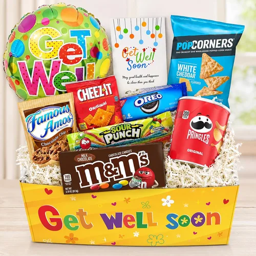 Vista 2 de Cesta de regalo PARA RECUPERARSE, paquete para niños unisex, niño o niña, paquete de cuidado, que te mejores pronto para el hogar u hospital después