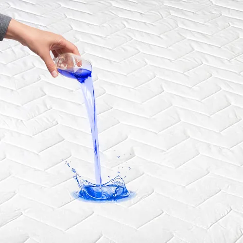 Vista 8 de Waterguard protector para colchón, guateado, ajustado, 100% de algodón, Algodón plastificado, Blanco, gemelo