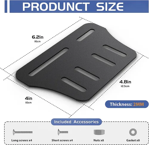 Vista 2 de 2 adaptadores de marco de cama para cabecero, placa de modificación de cama Queen, adaptador/conector, kit de adaptador de cabecera resistente